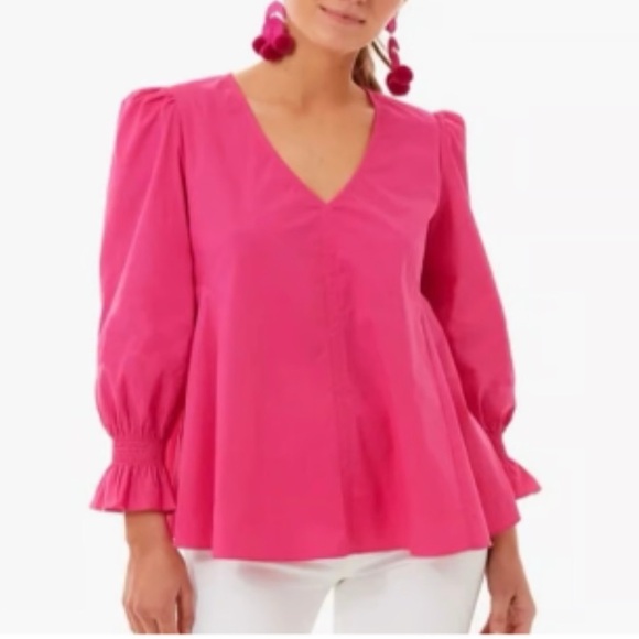 Tuckernuck Pomander Place Easton Blouse Pink Small - Picture 1 of 10